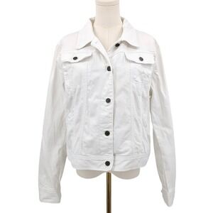 Lauren Jeans Co Ralph Lauren White Denim Jacket Coastal Classic XL